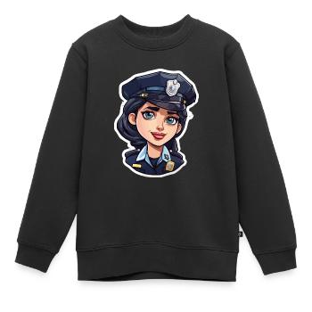 Polizei / Einsatz / Beruf / Job / Einsatzkräfte - Kinder Premium Organic Sweatshirt - Schwarz - Vorne - AI Model Kid Female (0cm)