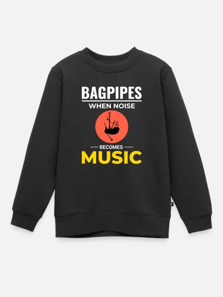 Dudelsackspieler Instrument Schottisch Schottland Musik - Kinder Premium Organic Sweatshirt - Schwarz