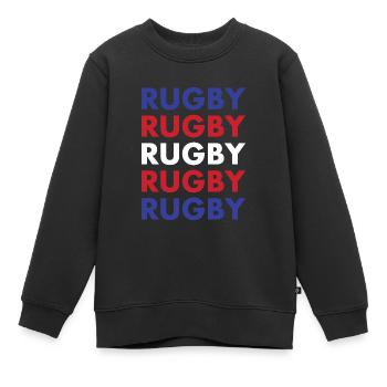 Rugby Rugby Rugby Rugby Rugby Nouvelle-Zélande Rugby - Sweat Premium enfant bio - noir - Devant - AI Model Kid Female (0cm)