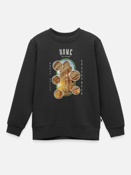 Rom Italien Stadt Skyline Kolosseum Heimat Liebe - Kinder Premium Organic Sweatshirt - Schwarz