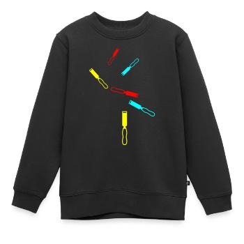 Icône d’outil - Sweat Premium enfant bio - noir - Devant - AI Model Kid Female (0cm)