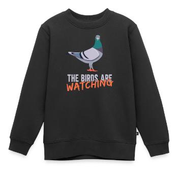 Birds Are Watching - Kinder Premium Organic Sweatshirt - Schwarz - Vorne - AI Model Kid Female (0cm)