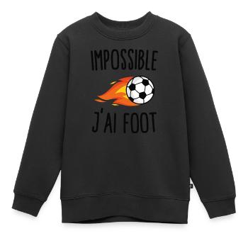 Impossible j'ai foot - Sweat Premium enfant bio - noir - Devant - AI Model Kid Female (0cm)
