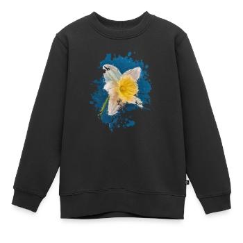 Blume - Kinder Premium Organic Sweatshirt - Schwarz - Vorne - AI Model Kid Female (0cm)