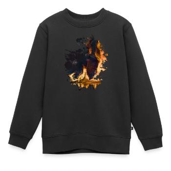Feuer - Kinder Premium Organic Sweatshirt - Schwarz - Vorne - AI Model Kid Female (0cm)