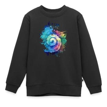 Bunte Muschel - Kinder Premium Organic Sweatshirt - Schwarz - Vorne - AI Model Kid Female (0cm)