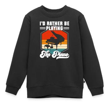 Pianiste Musique Concert de Musique Classique - Sweat Premium enfant bio - noir - Devant - AI Model Kid Female (0cm)