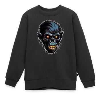 Zombie Affe Halloween Tier Bestie Lebewesen - Kinder Premium Organic Sweatshirt - Schwarz - Vorne - AI Model Kid Female (0cm)