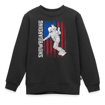 Snowboarder Board Wintersport Winterurlaub - Kinder Premium Organic Sweatshirt - Schwarz - Vorne - AI Model Kid Female (0cm)