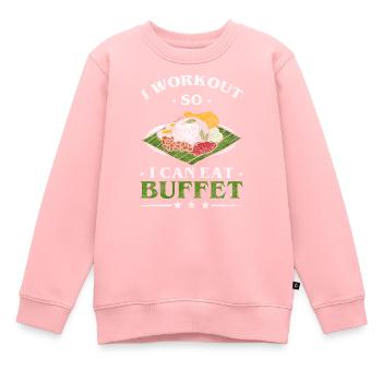 Mahlzeit Genießer Getränke Vielesser - Kinder Premium Organic Sweatshirt - Rosa - Vorne - AI Model Kid Female (0cm)