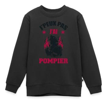 Ich kann keinen Feuerwehrmann haben - Kinder Premium Organic Sweatshirt - Schwarz - Vorne - AI Model Kid Female (0cm)
