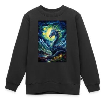 Drache - Kinder Premium Organic Sweatshirt - Schwarz - Vorne - AI Model Kid Female (0cm)