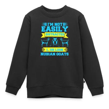 Nubische Ziegenablenkung: Das Bauerndilemma - Kinder Premium Organic Sweatshirt - Schwarz - Vorne - AI Model Kid Female (0cm)