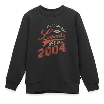 Legends are born in 2004 né en anniversaire 18 ans - Sweat Premium enfant bio - noir - Devant - AI Model Kid Female (0cm)