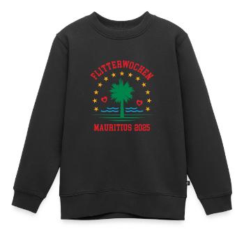 Flitterwochen Mauritius 2025 Hochzeitsreise - Kinder Premium Organic Sweatshirt - Schwarz - Vorne - AI Model Kid Female (0cm)