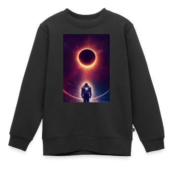 personnage empereur du cosmos brillant doré - Sweat Premium enfant bio - noir - Devant - AI Model Kid Female (0cm)