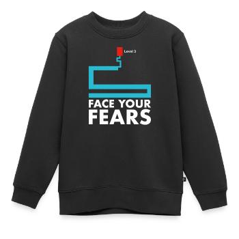 Lustige 90er 00er Jahre Crazy Maze Horror Jumpscare Prank - Kinder Premium Organic Sweatshirt - Schwarz - Vorne - AI Model Kid Female (0cm)