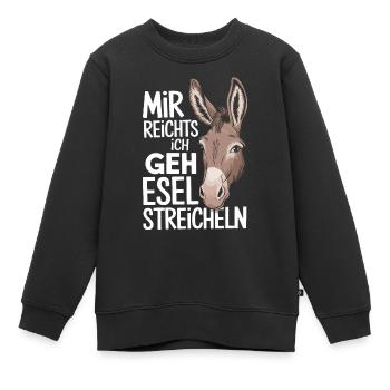 Esel Eselchen Maultier Muli - Kinder Premium Organic Sweatshirt - Schwarz - Vorne - AI Model Kid Female (0cm)