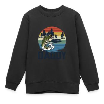 Fishing Daddy Matching - Kids Premium Organic Sweatshirt - black - Front - AI Model Kid Female (0cm)