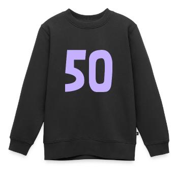50. 50 ANS. 50e ANNIVERSAIRE. ANNIVERSAIRE 50 ANS. - Sweat Premium enfant bio - noir - Devant - AI Model Kid Female (0cm)