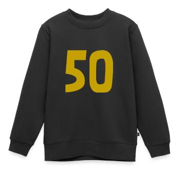 50. 50 ANS. 50e ANNIVERSAIRE. ANNIVERSAIRE 50 ANS. - Sweat Premium enfant bio - noir - Devant - AI Model Kid Female (0cm)