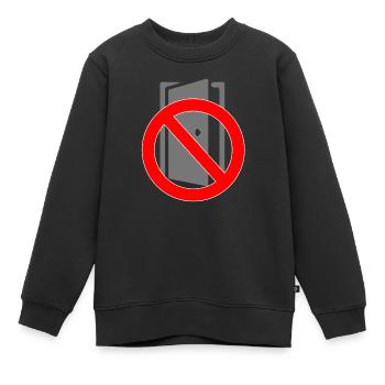 Tuer schliessen bitte | Tür schließen bitte - Kinder Premium Organic Sweatshirt - Schwarz - Vorne - AI Model Kid Female (0cm)