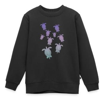 bunte Schildkröten Retro Style Vintage turtle - Kinder Premium Organic Sweatshirt - Schwarz - Vorne - AI Model Kid Female (0cm)