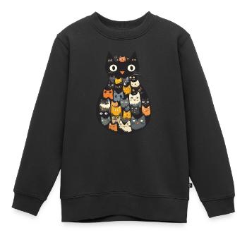 Verrückte Katzen - Kinder Premium Organic Sweatshirt - Schwarz - Vorne - AI Model Kid Female (0cm)