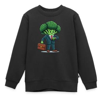 Brocoli d’affaires - Sweat Premium enfant bio - noir - Devant - AI Model Kid Female (0cm)
