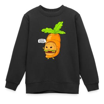 Alimentation saine et humour - Sweat Premium enfant bio - noir - Devant - AI Model Kid Female (0cm)