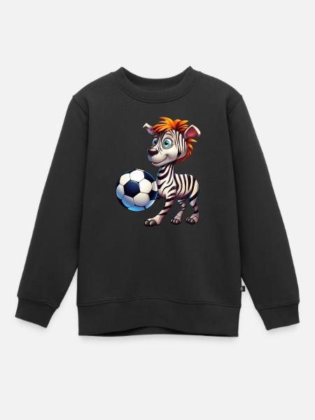 Fan de sport de footballeur zèbre - Sweat Premium enfant bio - noir