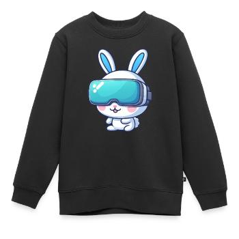 VR-Gaming Hase: Virtuelle Abenteuer - Kinder Premium Organic Sweatshirt - Schwarz - Vorne - AI Model Kid Female (0cm)