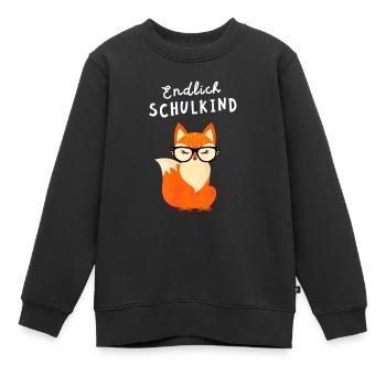 Endlich Schulkind Fuchs Einschulung - Kinder Premium Organic Sweatshirt - Schwarz - Vorne - AI Model Kid Female (0cm)