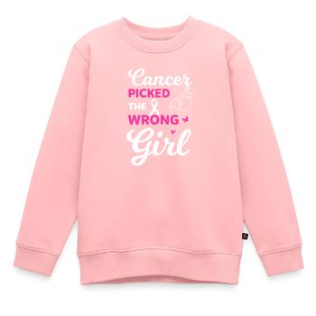 Falsches Mädchen Gewählt - Krebsbewusstsein - Kinder Premium Organic Sweatshirt - Rosa - Vorne - AI Model Kid Female (0cm)