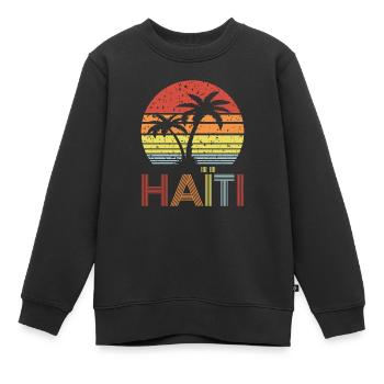 Haiti - Kinder Premium Organic Sweatshirt - Schwarz - Vorne - AI Model Kid Female (0cm)