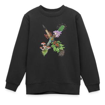 X-tinction / champignons - Sweat Premium enfant bio - noir - Devant - AI Model Kid Female (0cm)