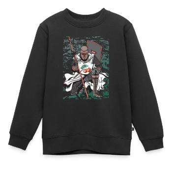 Ritter mit Kirschen zum Kirschfest - Kinder Premium Organic Sweatshirt - Schwarz - Vorne - AI Model Kid Female (0cm)