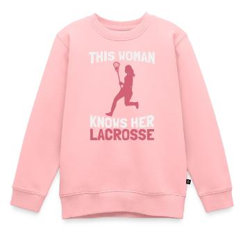Lacrosse - Kinder Premium Organic Sweatshirt - Rosa - Vorne - AI Model Kid Female (0cm)