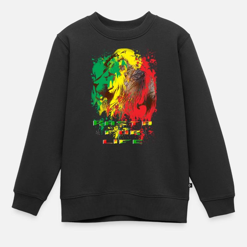 rasta for life - Sweat Premium enfant bio - noir