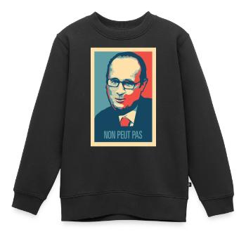 Popularité de François Hollande - Sweat Premium enfant bio - noir - Devant - AI Model Kid Female (0cm)