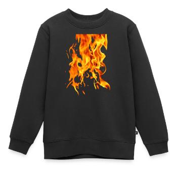 Feuer - Kinder Premium Organic Sweatshirt - Schwarz - Vorne - AI Model Kid Female (0cm)