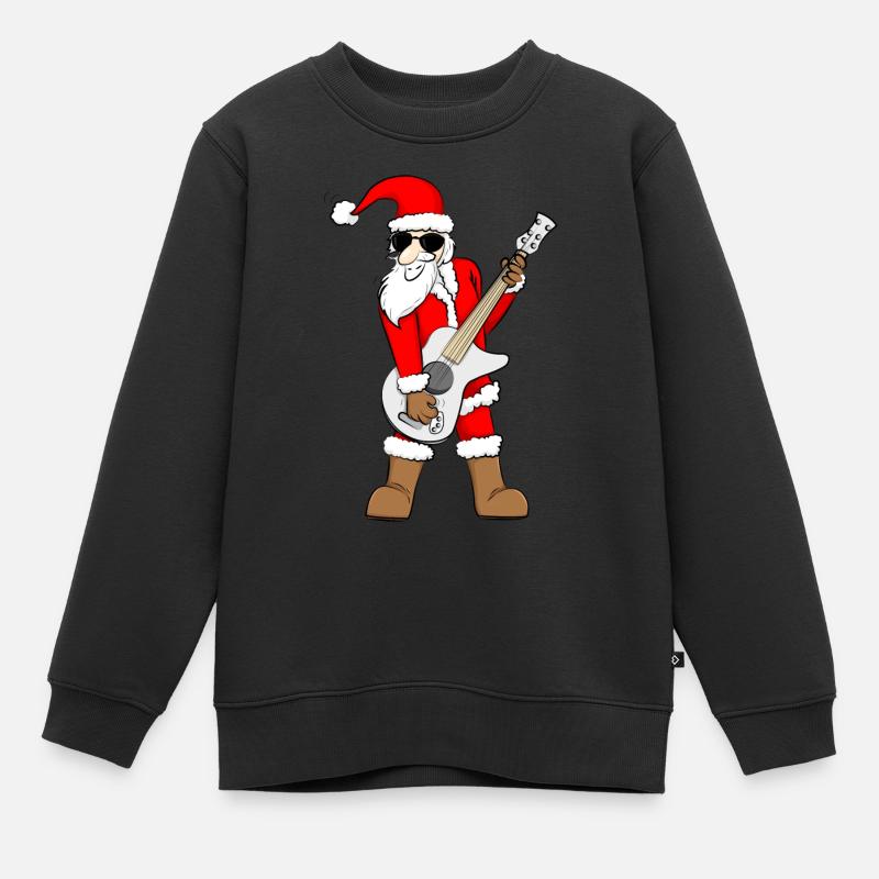 Rock-Weihnachtsmann - Kinder Premium Organic Sweatshirt - Schwarz