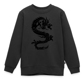 chinese dragon tribal - Kinder Premium Organic Sweatshirt - Schwarz - Vorne - AI Model Kid Female (0cm)