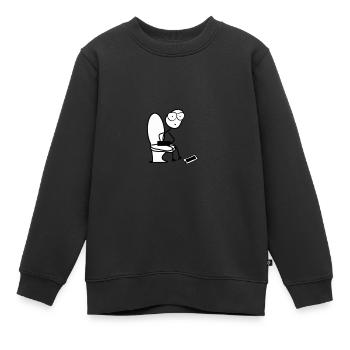 Dans les toilettes - Sweat Premium enfant bio - noir - Devant - AI Model Kid Female (0cm)