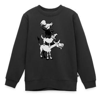 Bremer Stadtmusikanten - Kinder Premium Organic Sweatshirt - Schwarz - Vorne - AI Model Kid Female (0cm)