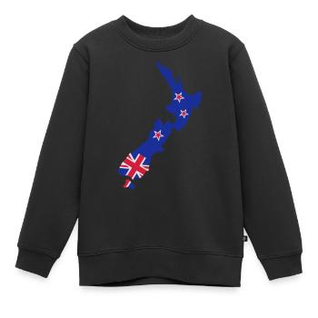 Neuseeland - Kinder Premium Organic Sweatshirt - Schwarz - Vorne - AI Model Kid Female (0cm)