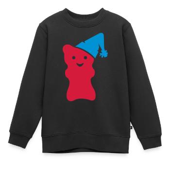 Schlafmützen-Gummibär / night cap gummi bear (2c) - Kinder Premium Organic Sweatshirt - Schwarz - Vorne - AI Model Kid Female (0cm)
