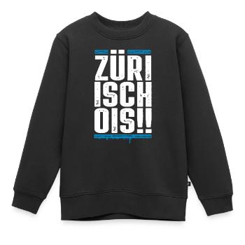 Züri isch ois - Zürich - Züri Regiert - Kinder Premium Organic Sweatshirt - Schwarz - Vorne - AI Model Kid Female (0cm)