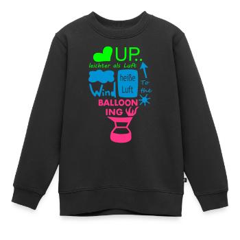 heissluftballon - Kinder Premium Organic Sweatshirt - Schwarz - Vorne - AI Model Kid Female (0cm)