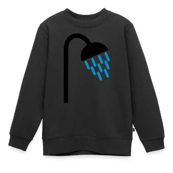 Douche - Sweat Premium enfant bio - noir - Devant - AI Model Kid Female (0cm)
